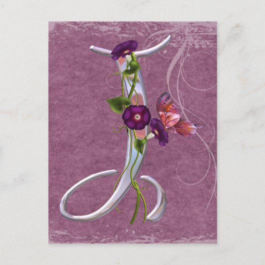 Wertvoll Butterfly Initial J Postkarte (Vorderseite)
