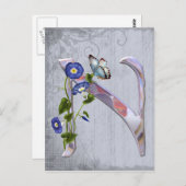 Wertvoll Butterfly Initial N Postkarte (Vorne/Hinten)