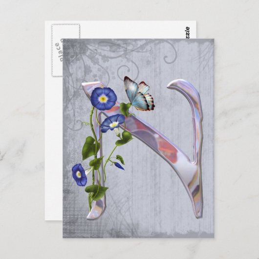 Wertvoll Butterfly Initial N Postkarte (Vorne/Hinten)