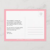 Wertvoll Damask Baby Girl Geburtsankündigung Ankündigungspostkarte (Rückseite)