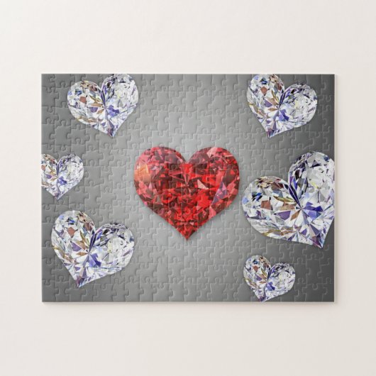 Wertvoll Diamond Elegant Hearts Puzzle (Horizontal)