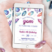 Wertvoll Gem Girls 4. Geburtstagskristalle Einladung