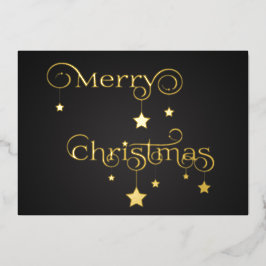 Wertvoll Gold Frohe Weihnachtsstars Folien Feiertagskarte