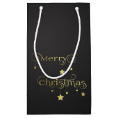 Wertvoll Gold Frohe Weihnachtsstars Kleine Geschenktüte (Rückseite)