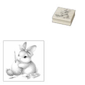 Wertvoll Happy Oaster Bunny Painting Rubber Briefm Gummistempel (Stempel)