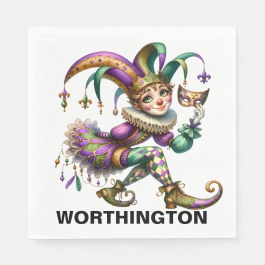 Wertvoll Jester Masquerade Theme Serviette (Vorderseite)