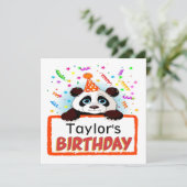 Wertvoll Panda Geburtstagseinladung Einladung (Stehend Vorderseite)
