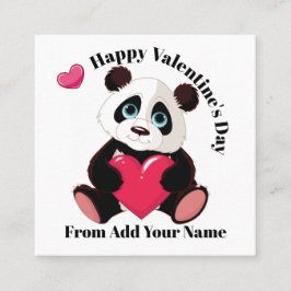 Wertvoll Panda Valentine - sehen Sie zurück! Quadratische Visitenkarte