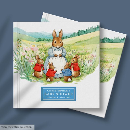 Wertvoll Peter Rabbit Baby Shower Guest Book Boy Gästebuch