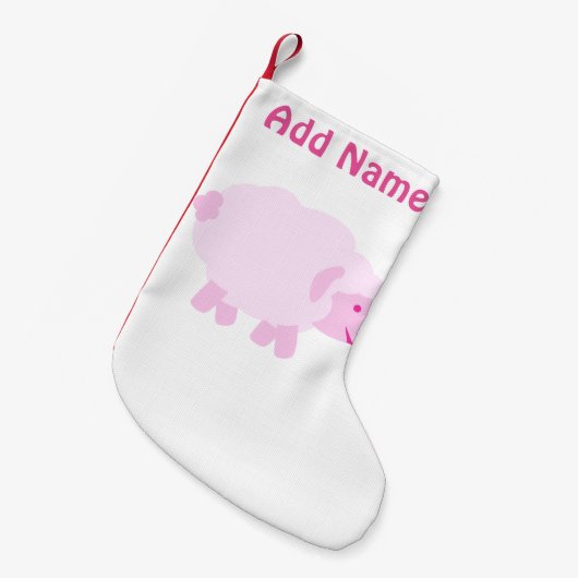 Wertvoll Pink Little Lamm Kleiner Weihnachtsstrumpf (Vorderansicht (hängend))