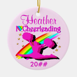 WERTVOLL PINK PERSONALISIERT CHEERLEADER ORNANANAT KERAMIKORNAMENT