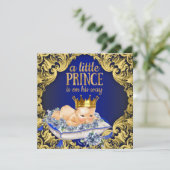 Wertvoll Royal Prince Baby Dusche Einladung (Stehend Vorderseite)