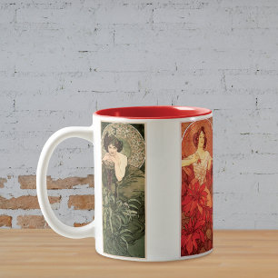 Wertvoll Stones Illustrationen Alphonse Mucha Zweifarbige Tasse