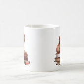 Wertvoll süße Welpe mit Büchern Kaffeetasse (Mittel)