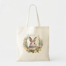 Wertvoll Tan Bunny Rabbit w Spring Flowers Tragetasche