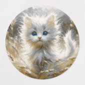 Wertvoll White Kitten Etiketten (Design 1)