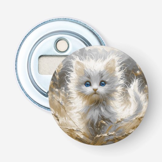 Wertvoll White Kitten Flaschenöffner (Vorderseite)