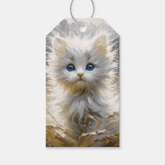 Wertvoll White Kitten Geschenkanhänger (Vorderseite)