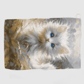 Wertvoll White Kitten Golfhandtuch (Horizontal)