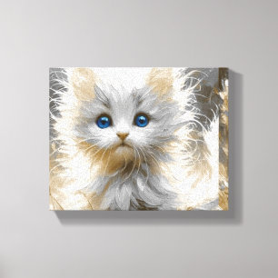 Wertvoll White Kitten Leinwanddruck