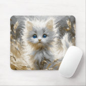 Wertvoll White Kitten Mousepad (Mit Mouse)