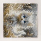 Wertvoll White Kitten Puzzle (Horizontal)