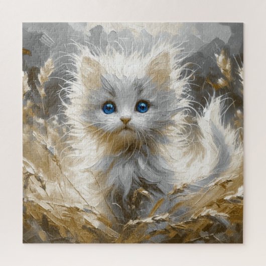 Wertvoll White Kitten Puzzle (Vertikal)