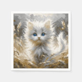 Wertvoll White Kitten Serviette (Vorderseite)