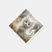 Wertvoll White Kitten Serviette (Ecke)