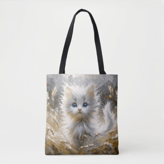 Wertvoll White Kitten Tasche (Vorderseite)
