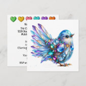 Wertvolle Bling Birds-Thema Einladung (Vorne/Hinten)