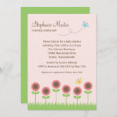 Wertvolle Bloms Babydusche Einladung (Vorne/Hinten)