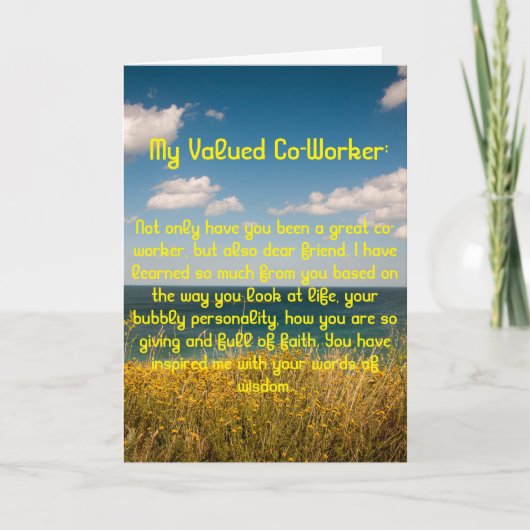 Wertvolle Co-Worker Dankeschön-Karte Dankeskarte (Vorderseite)