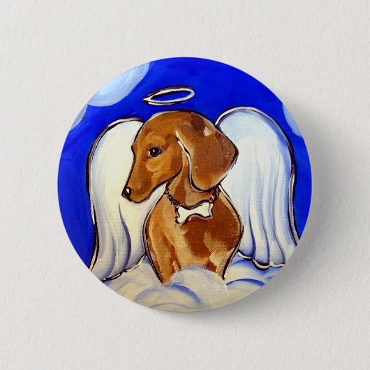 " Wertvolle Dackel Engel Pet Art Buttons" Button (Vorderseite)