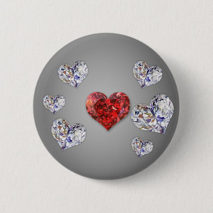 Wertvolle Elegant Diamond Hearts Button