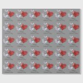 Wertvolle Elegant Diamond Hearts Geschenkpapier (Flach)