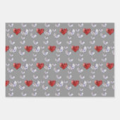 Wertvolle Elegant Diamond Hearts Geschenkpapier Set (Vorderseite 2)