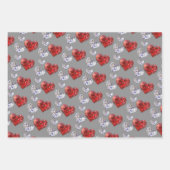 Wertvolle Elegant Diamond Hearts Geschenkpapier Set (Vorderseite)