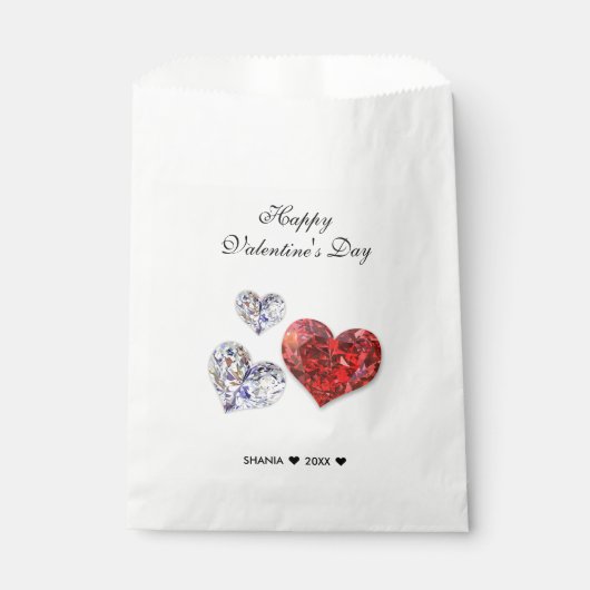 Wertvolle Elegant Diamond Hearts Geschenktütchen (Vorderseite)