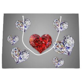Wertvolle Elegant Diamond Hearts Große Geschenktüte