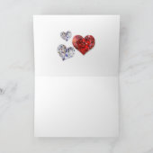 Wertvolle Elegant Diamond Hearts Karte (Innenseite)