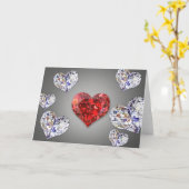 Wertvolle Elegant Diamond Hearts Karte (Gelbe Blume)