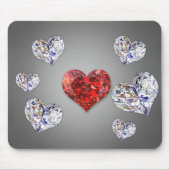 Wertvolle Elegant Diamond Hearts Mousepad (Vorne)
