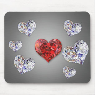 Wertvolle Elegant Diamond Hearts Mousepad