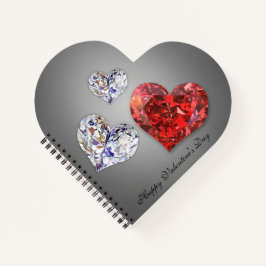 Wertvolle Elegant Diamond Hearts Notizblock