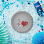 Wertvolle Elegant Diamond Hearts Pappteller (Party)