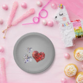 Wertvolle Elegant Diamond Hearts Pappteller (Party)