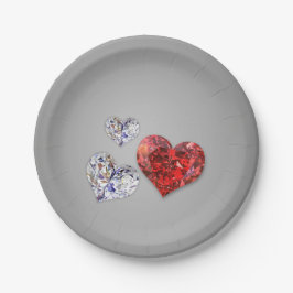 Wertvolle Elegant Diamond Hearts Pappteller