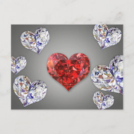 Wertvolle Elegant Diamond Hearts Postkarte