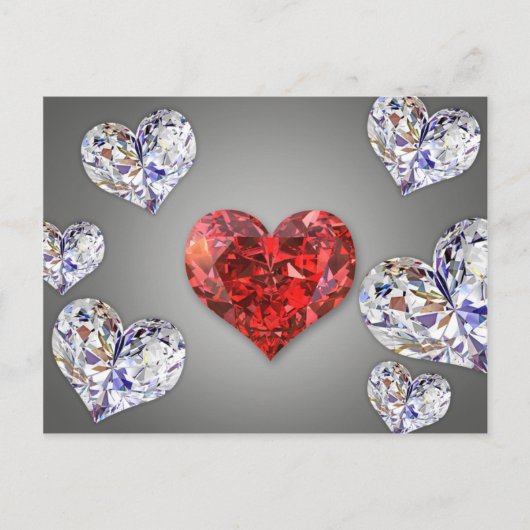 Wertvolle Elegant Diamond Hearts Postkarte (Vorderseite)